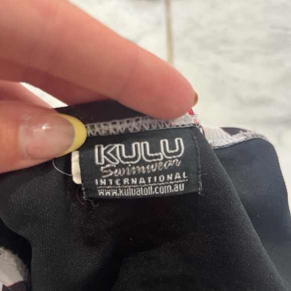 Ulu Red and Black Patterned Bikini. Has a stain on the top. - Picture 5 of 5